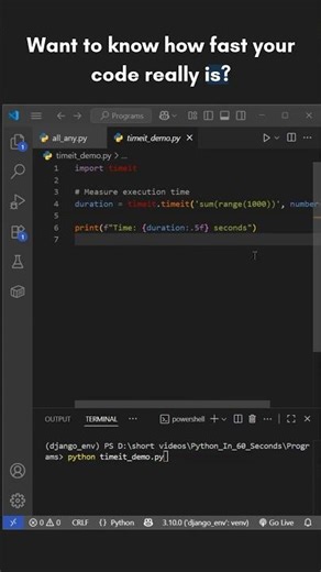 Python Hack #2: Measure Code Speed Like a Pro with timeit