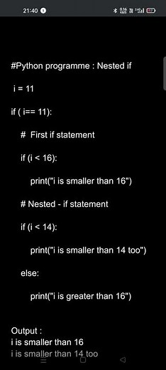 Python Programming : Nested if