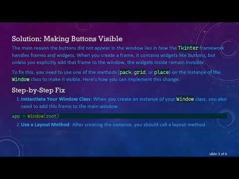 Why Do the Buttons Not Appear in Your Tkinter Window?
