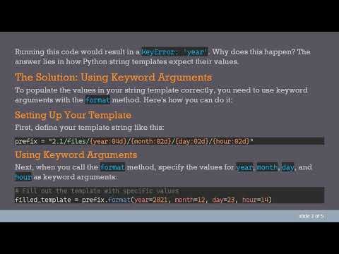 How to Fill Out Python String Templates from a Config File