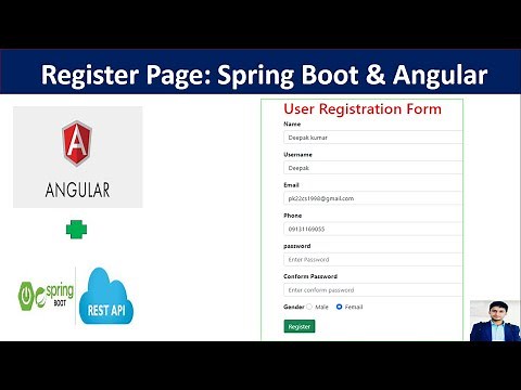 Register Page : Angular with Spring Boot