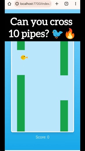 Flappy Bird Game in JavaScript & Tailwind 🐤 | Can You Beat My Score? #shorts #flappybird #coding