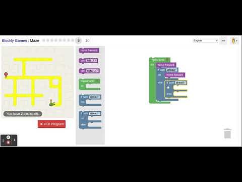 Blockly Games Maze level 9 solution