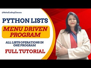 Python Menu-Driven Program for Lists 🔥 | List Operations in Python | CBSE Class 11 & 12 #python