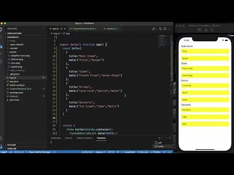 React Native Tutorial 30 - React Native SectionList | Custom section style in sectionList