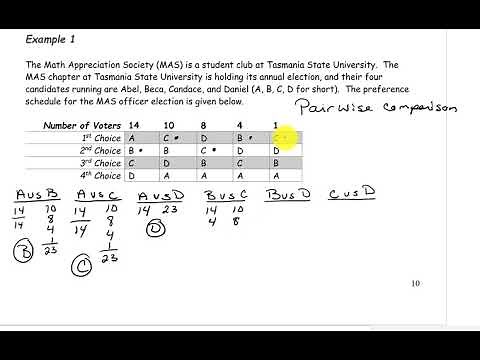 Pairwise Comparisons Method Example 1