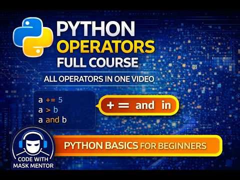 Operators in Python Tutorial | Python Basic to Advance Series | Chapter 04 #learnpython #operators