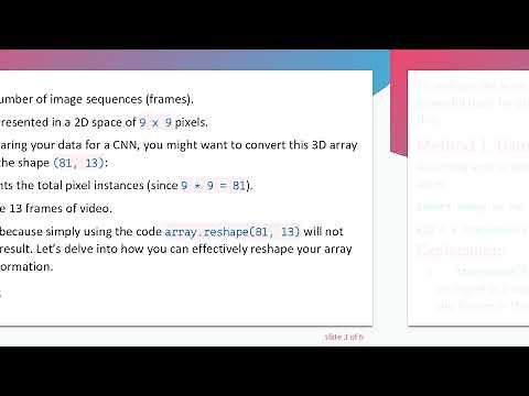 Converting an Array from One Shape to Another: A Guide for Image Sequences reshape with Python