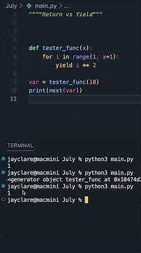 Python 3 | Return vs Yield #coding #programming #python