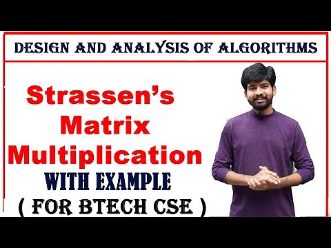 Strassens matrix multiplication with an example || design and analysis of algorithms || DAA | btech