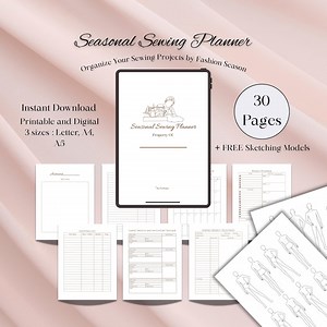 Sewing Planner: Seasonal Sewing Project Tracker With Sketch Models (digital Download) - Etsy