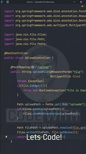 Java File Upload API in 15 Seconds 🚀 | Spring Boot #Shorts