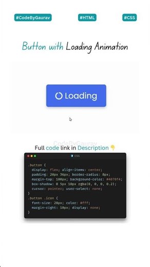 🛒 Add to Cart Button with Loading Animation using HTML & CSS #webdevelopment #coding #css #shorts