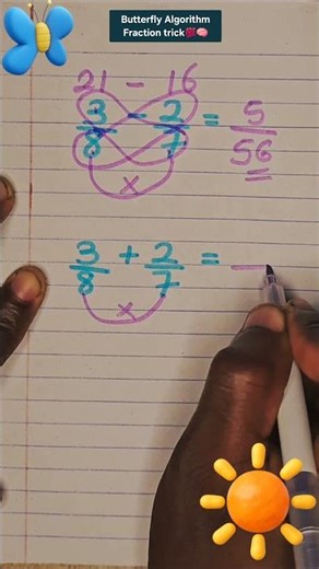 Butterfly Algorithm Fraction Trick #maths #mathstricks #tutorial #tutor #learning #youtube #shorts