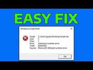 How To Fix Microsoft VBScript Runtime Error
