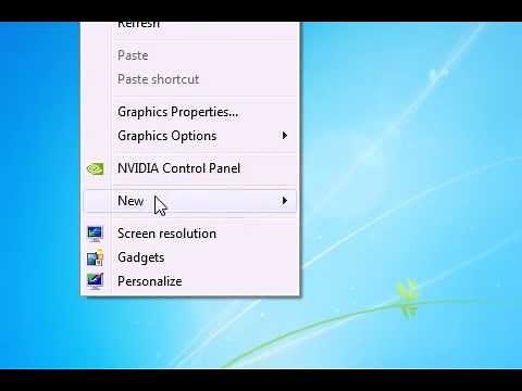 How to create a new file on the desktop in Windows 7