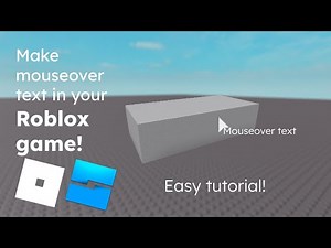 How To Make MOUSEOVER TEXT! Roblox