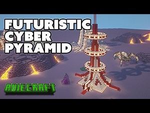 Minecraft Futuristic Pyramid Base TUTORIAL - How to build a Futuristic Minecraft Tower - Cyber Base