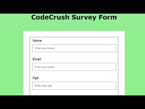Survey Form Using Html | Create Website Using Html | How To Create Webpage using Html Tutorial