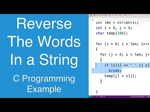 Reverse The Words In A String | C Programming Example