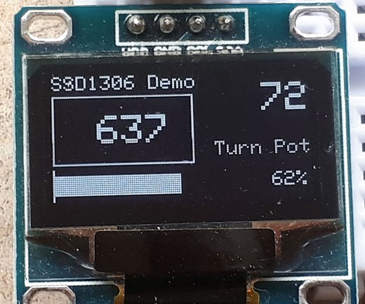 Arduino and the SSD1306 OLED I2C 128x64 Display