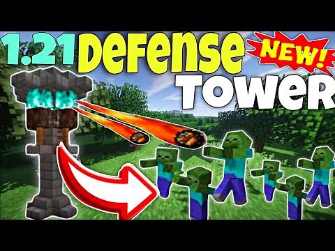 Minecraft 1.21 : How To Build A Working {Defence OP Tower} || Tutorial For Bedrock,Java,Xbox,Ps4