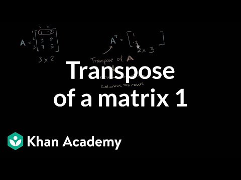 Transpose of a matrix | Matrices | Precalculus | Khan Academy