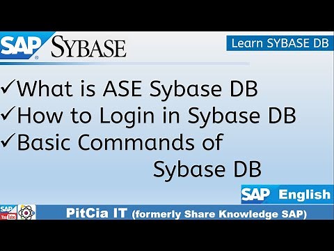 SAP ASE Sybase Database | Learn SAP Sybase with Easy Steps | SE01| PitCia IT SAP