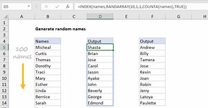 Random list of names