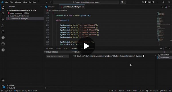 Java Student Result Management System with MySQL | Divyadharshini G posted on the topic | LinkedIn