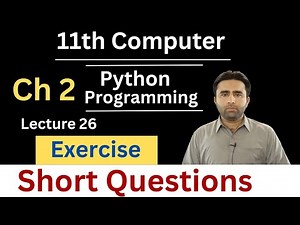 Short Questions | 11th Computer New Book Chapter 2 | Computer Class 11 chapter 2 Exercise | Qais Ali