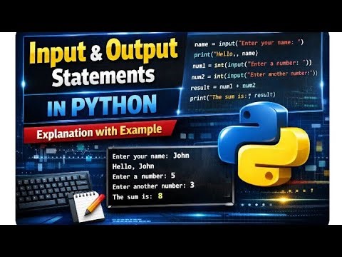 Input & Output Statements In Python | Explanation With Example(@ECL365CLASSES
