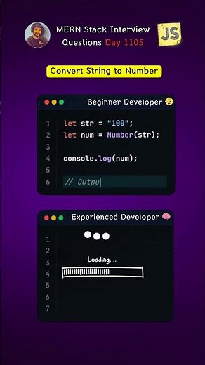 Convert String to Number using JavaScript #shorts