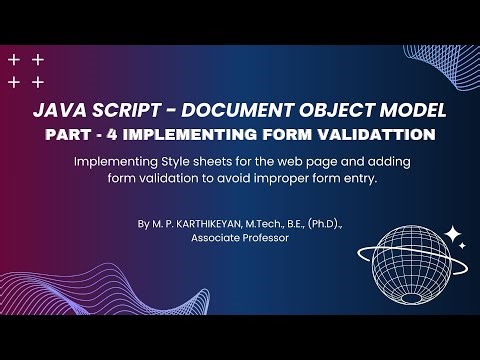 JavaScript DOM Tutorial (Part 4) | Implementing Form Validation in Web Pages