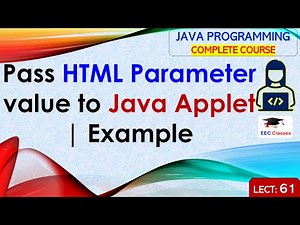 L61: Pass HTML Parameter value to Java Applet | Example | Java Programming Lectures in Hindi