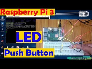 Raspberry pi 3 tutorial #4: Control LED using Push Button Python Programming "Beginners level" pi 3