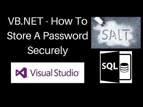 VB NET - How To Hash And Salt A Password For An SQL Server with Login