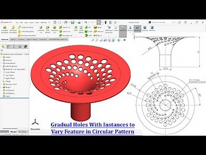 Gradual Holes with Instance to vary Command in Circular Pattern with SolidWorks