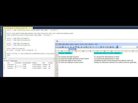 Hands on SQL Query to compare the data between Tables/Views & Schema Comparison - Practical queries