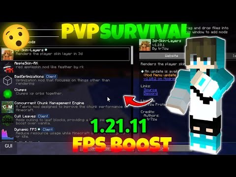 PvP Survival FPS Boost Mods for Mojo Launcher 1.21.11 😯 | Minecraft Java Edition Mobile (No Lag 🔥)