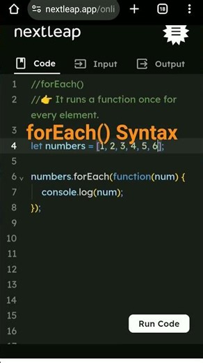 forEach() JavaScript 👍😎 In Array Method