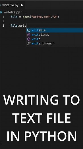 Writing to Text File in Python | Python for Beginners #shorts