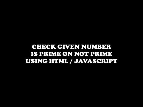 check number is prime number using HTML/JavaScript