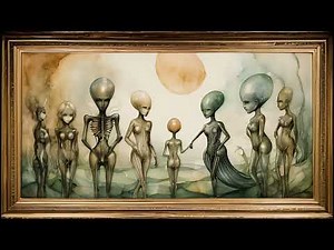 Ethereal Alien Figures - Mesmerizing 10 Hours of Sci-Fi Art Screensaver!