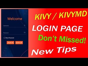 KIVY/KIVYMD - Login Page, Sign up Page | Python Login Screen Tutorial