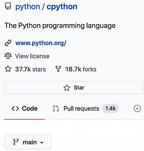 The Python programming language repository migrates to main on GitHub…
