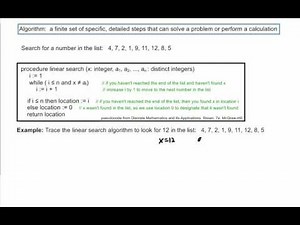 Algorithms: Linear Search Example 1
