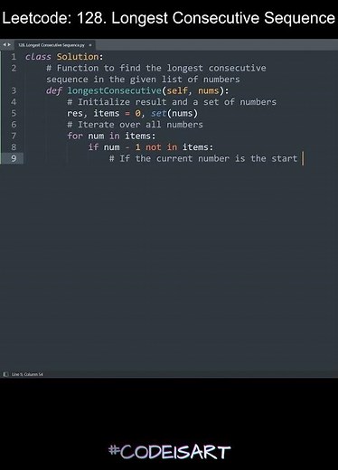 Leetcode 128. Longest Consecutive Sequence in Python | Python Leetcode | Python Coding Tutorial