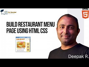 Build Restaurant Menu Page using HTML CSS | Restaurant Website