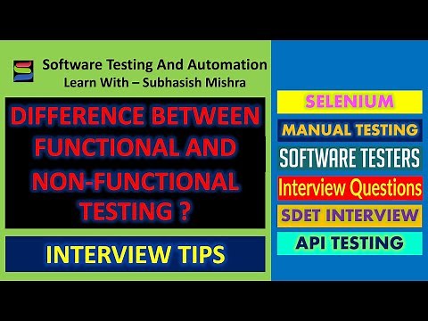Functional Testing vs Non-Functional Testing | Software Testing Interview Question |